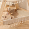 Sturdy Tripod Wooden Sisal 2-in-1 Cat Hammock Cat Tree