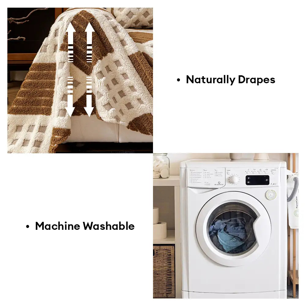 Thickened Plush Diamond Jacquard Sofa Scratch-Resistant Couch Cover