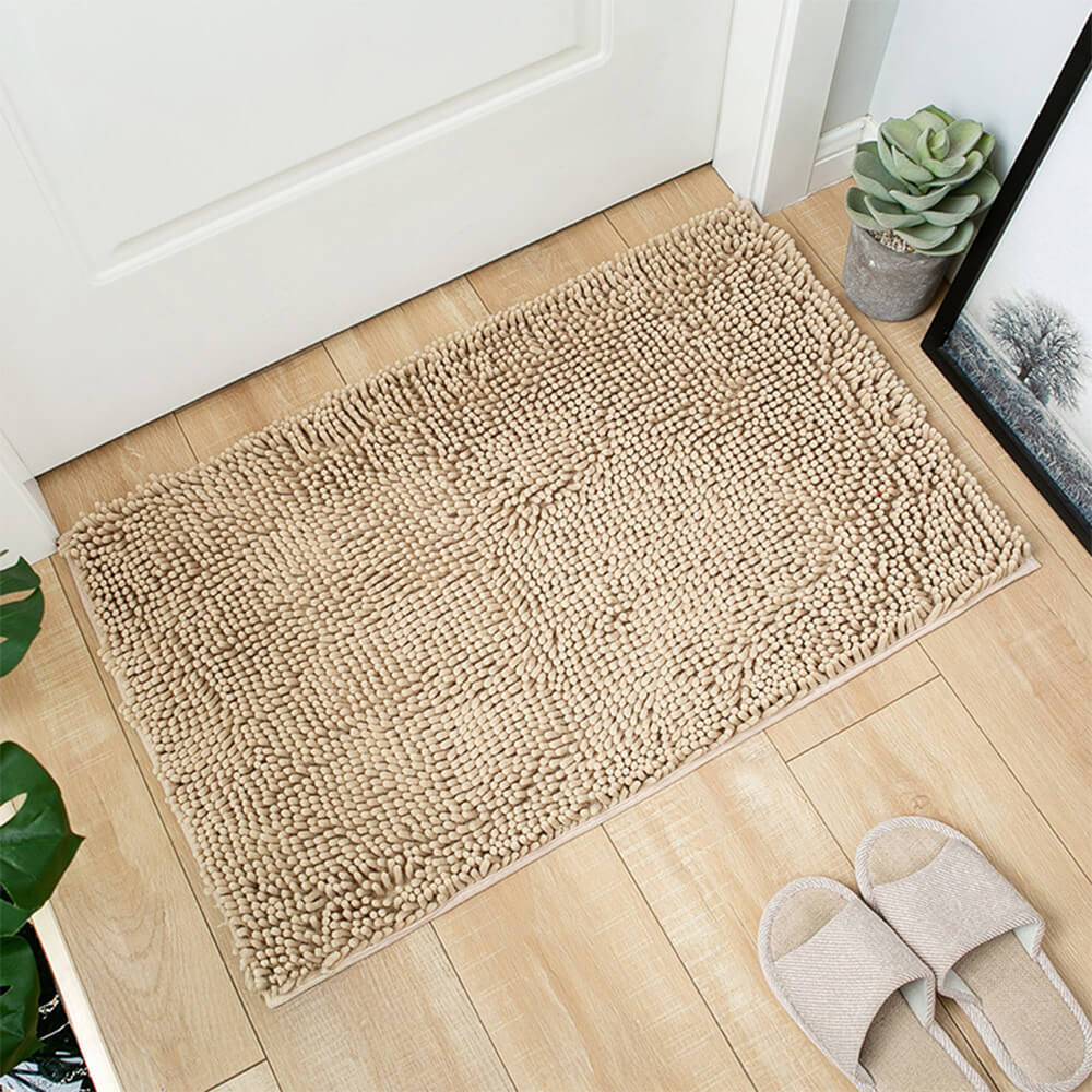 Ultra-Absorbent Non-Slip Chenille Front Door Mat for Muddy Dog Paws