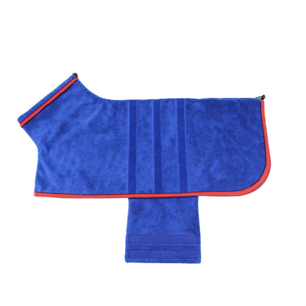 Ultra Absorbent Quick-Dry Microfiber Adjustable Velcro Turtleneck Dog Bathrobe