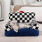 Canapé-lit vintage à carreaux lavable et confortable pour chien et chat