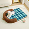 Vintage Plaid Spine Protection Large Dog Bed Pillow Dog Bed