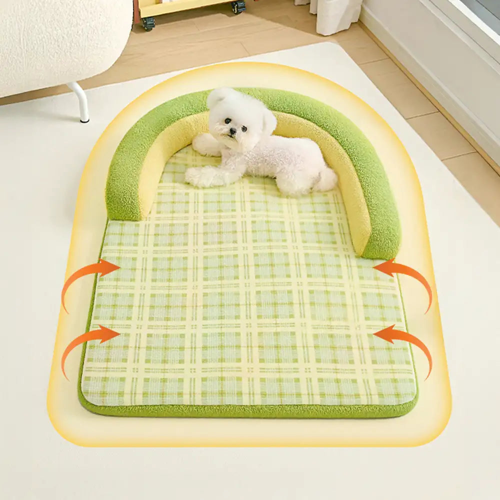 Vintage Plaid Spine Protection Large Dog Bed Pillow Dog Bed