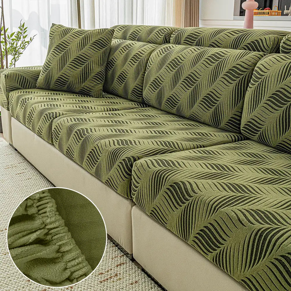 Wave Jacquard Polar Fleece Antistatic Protection Full Wrap Couch Cover