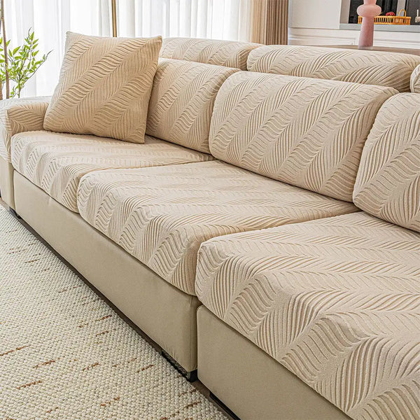 Wave Jacquard Polar Fleece Antistatic Protection Full Wrap Couch Cover