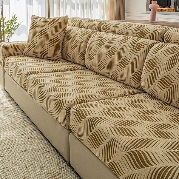 Wave Jacquard Polar Fleece Antistatic Protection Full Wrap Couch Cover