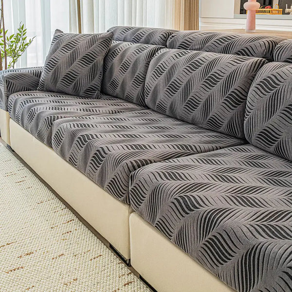 Wave Jacquard Polar Fleece Antistatic Protection Full Wrap Couch Cover