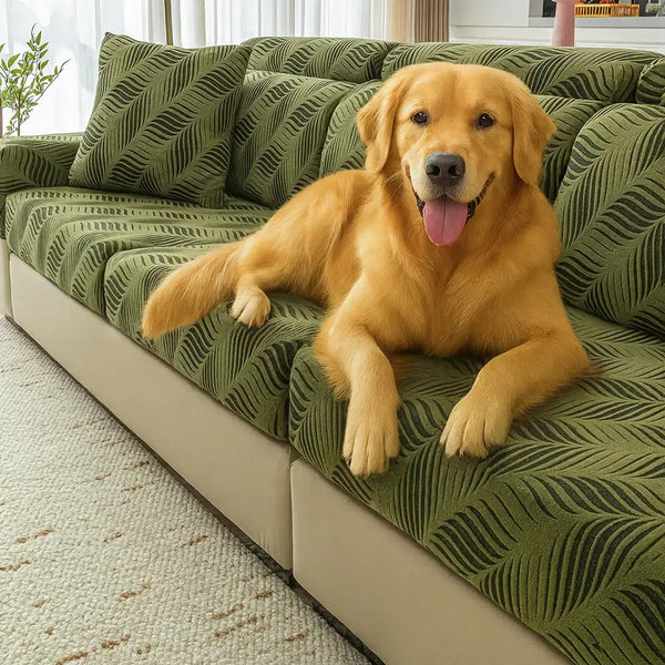 Wave Jacquard Polar Fleece Antistatic Protection Full Wrap Couch Cover