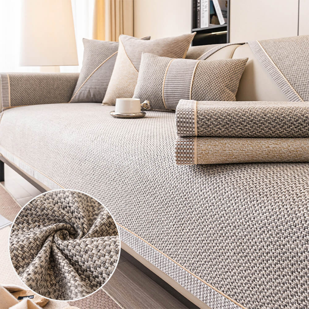 Coperchio di divano non slip in lino in cotone traspirante
