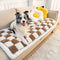 Cubierta de sofá de cama con colmena para mascotas de color cuadrado de color cuadrado de color crema de color crema