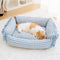 Cama de perros calientes y gatos calientes de flaute a cuadros de moda