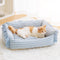 Cama de perros calientes y gatos calientes de flaute a cuadros de moda