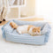 Cama de perros calientes y gatos calientes de flaute a cuadros de moda