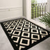 Modern Checkered Anti-Stain Non-Slip Front Door Mat for Muddy Dog Paws