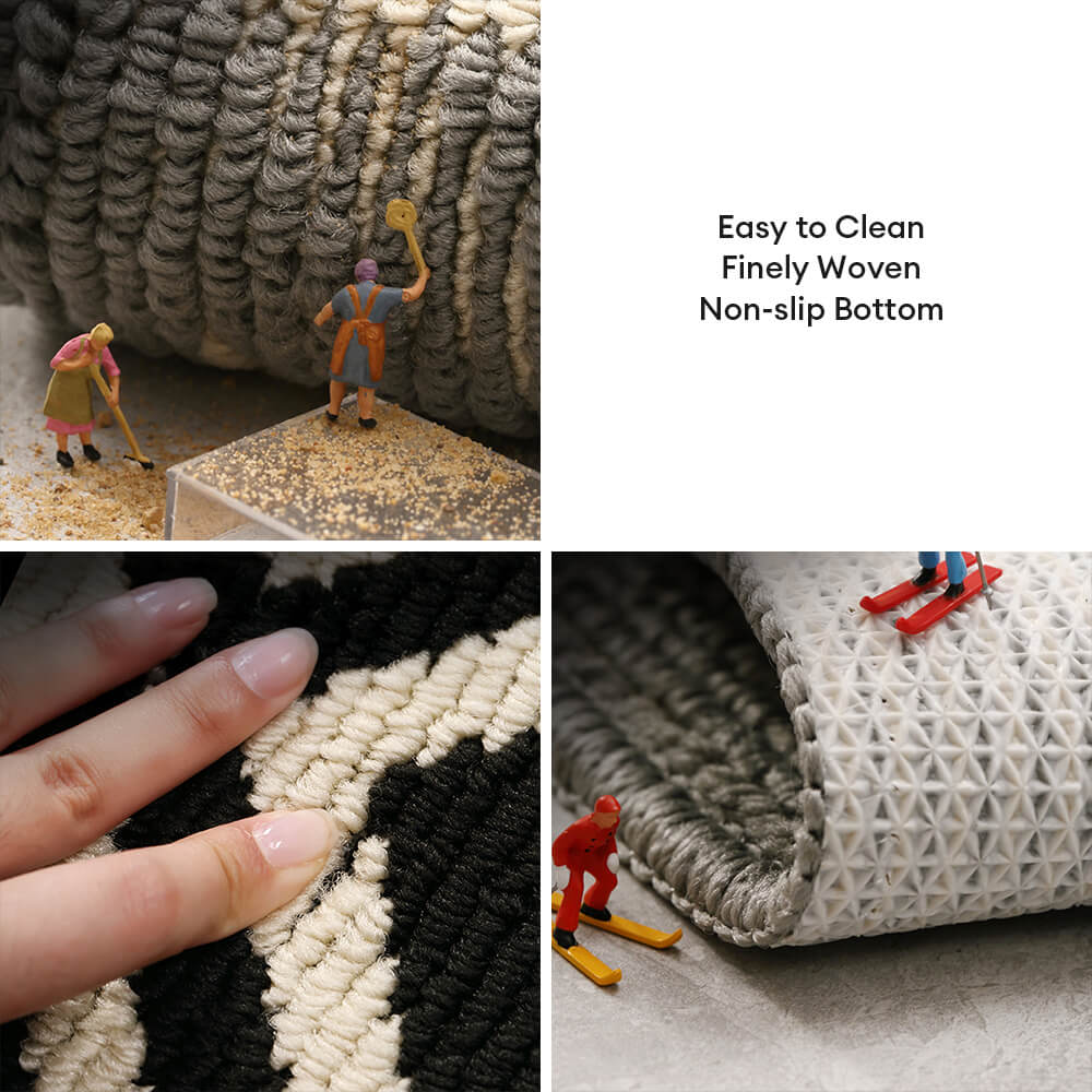 Modern Checkered Anti-Stain Non-Slip Front Door Mat for Muddy Dog Paws