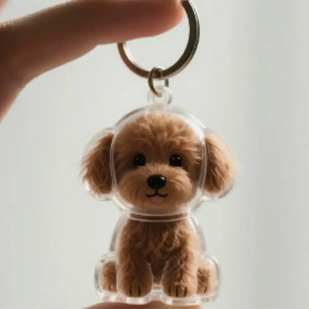 Multi-Pack Mini Pet Hair Capsule Keychain Charm for Dog & Cat Lovers