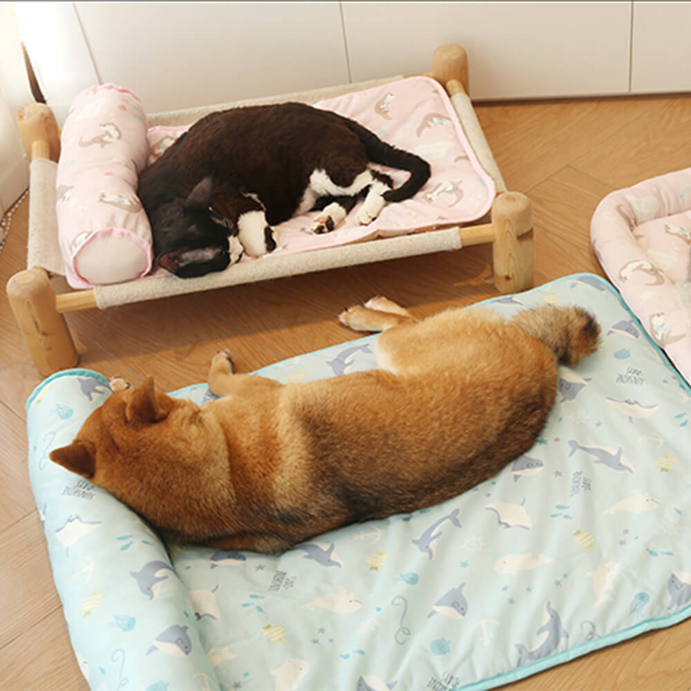 Serie Ocean Silk Silk Matina de perros de enfriamiento transpirable con almohada