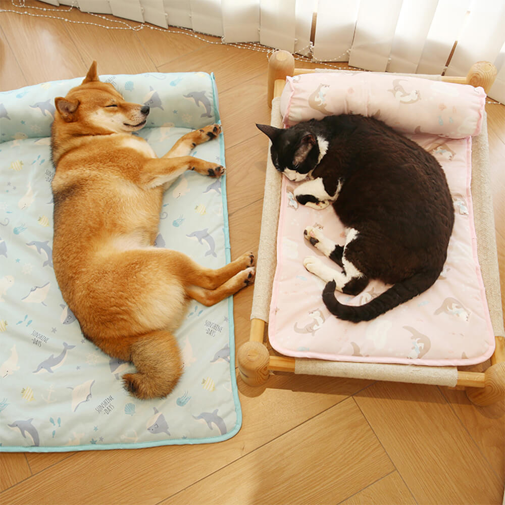 Serie Ocean Silk Silk Matina de perros de enfriamiento transpirable con almohada