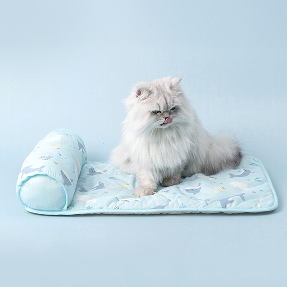 Serie Ocean Silk Silk Matina de perros de enfriamiento transpirable con almohada