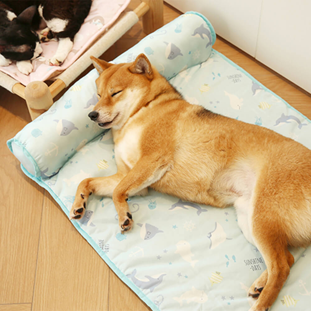 Serie Ocean Silk Silk Matina de perros de enfriamiento transpirable con almohada