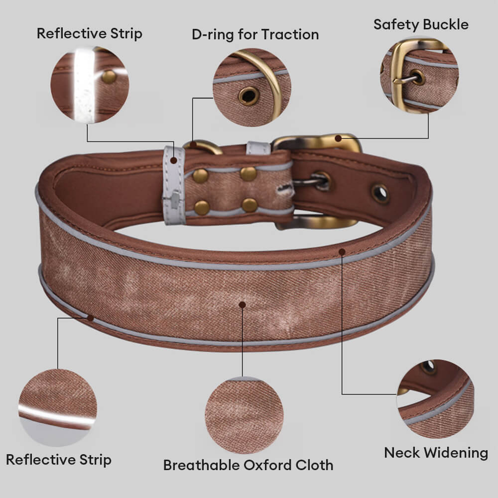 Collar per cani in microfibra a fatica morbida stampata stampata