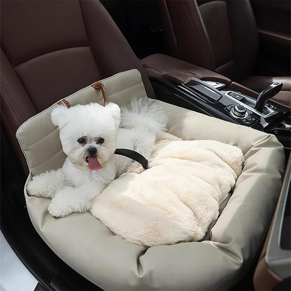 Thick and Soft Backrest Dog Car Seat Bed