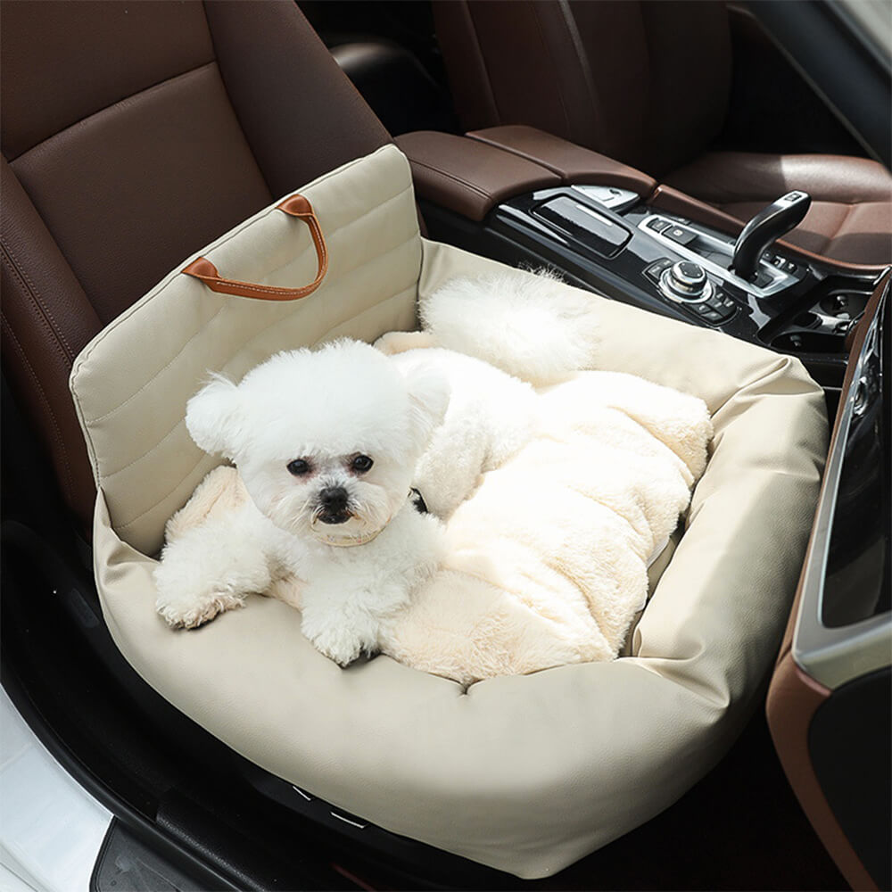 Thick and Soft Backrest Dog Car Seat Bed