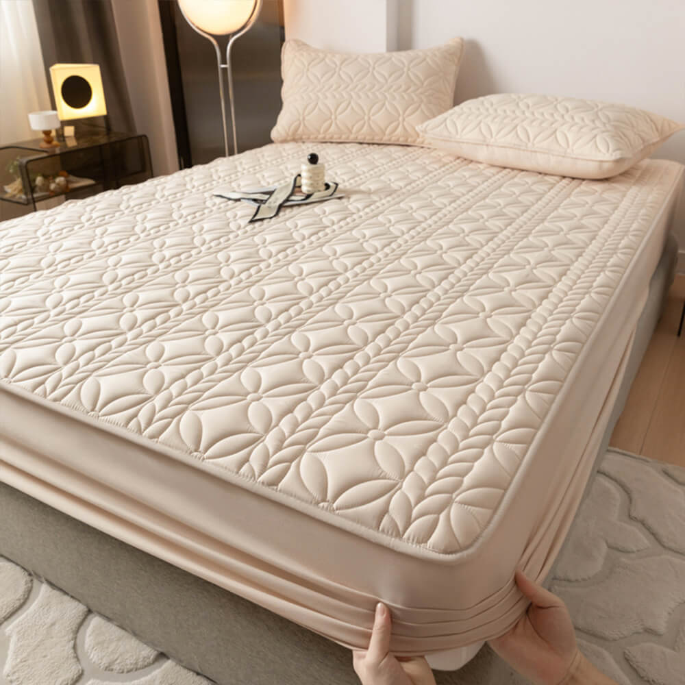 Woven Quilted Waterproof Antibacterial Quilted Sheet Mattress Cover