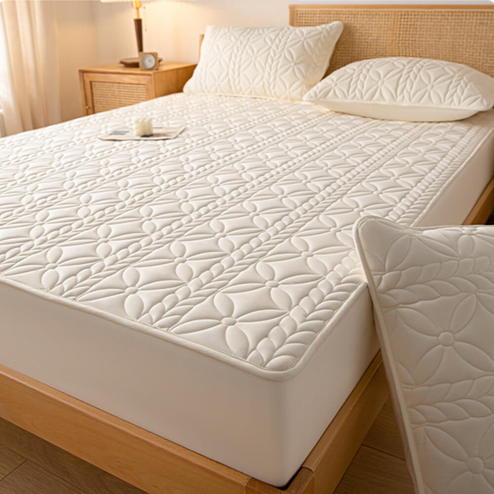 Woven Quilted Waterproof Antibacterial Quilted Sheet Mattress Cover