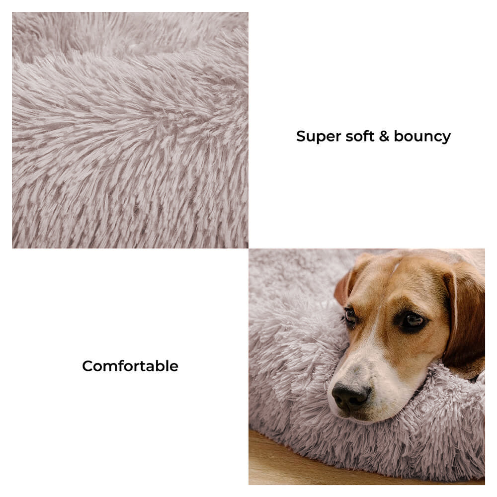 Fuzzy Round Fluffy Dog Bed