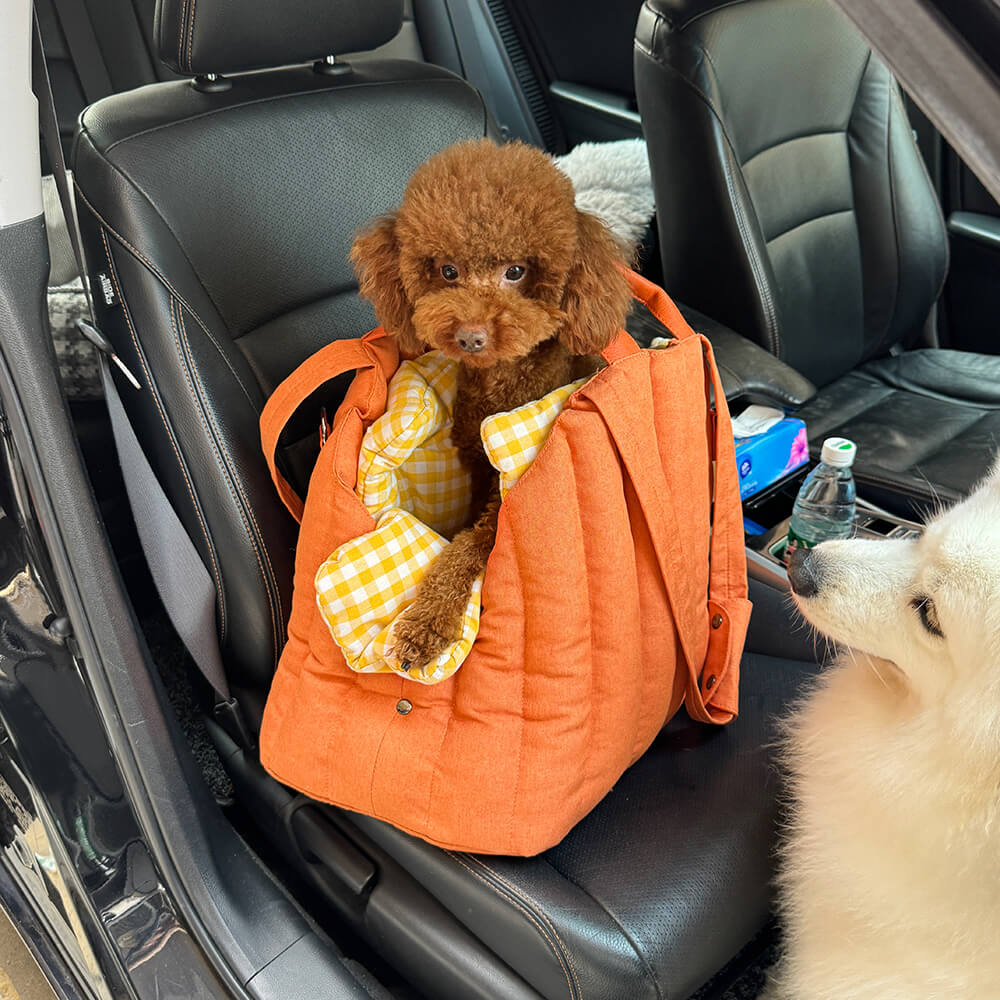 Gingham Portable Soft Multi-Purpose Dog & Cat Carrier Bag