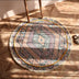Alfombra redonda vintage de lino de algodón tejido a mano