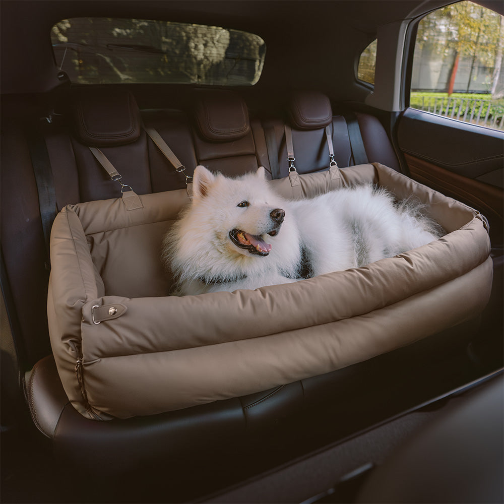 Cama elevadora para asiento de coche para perros de piel sintética de lujo - Urban Voyager