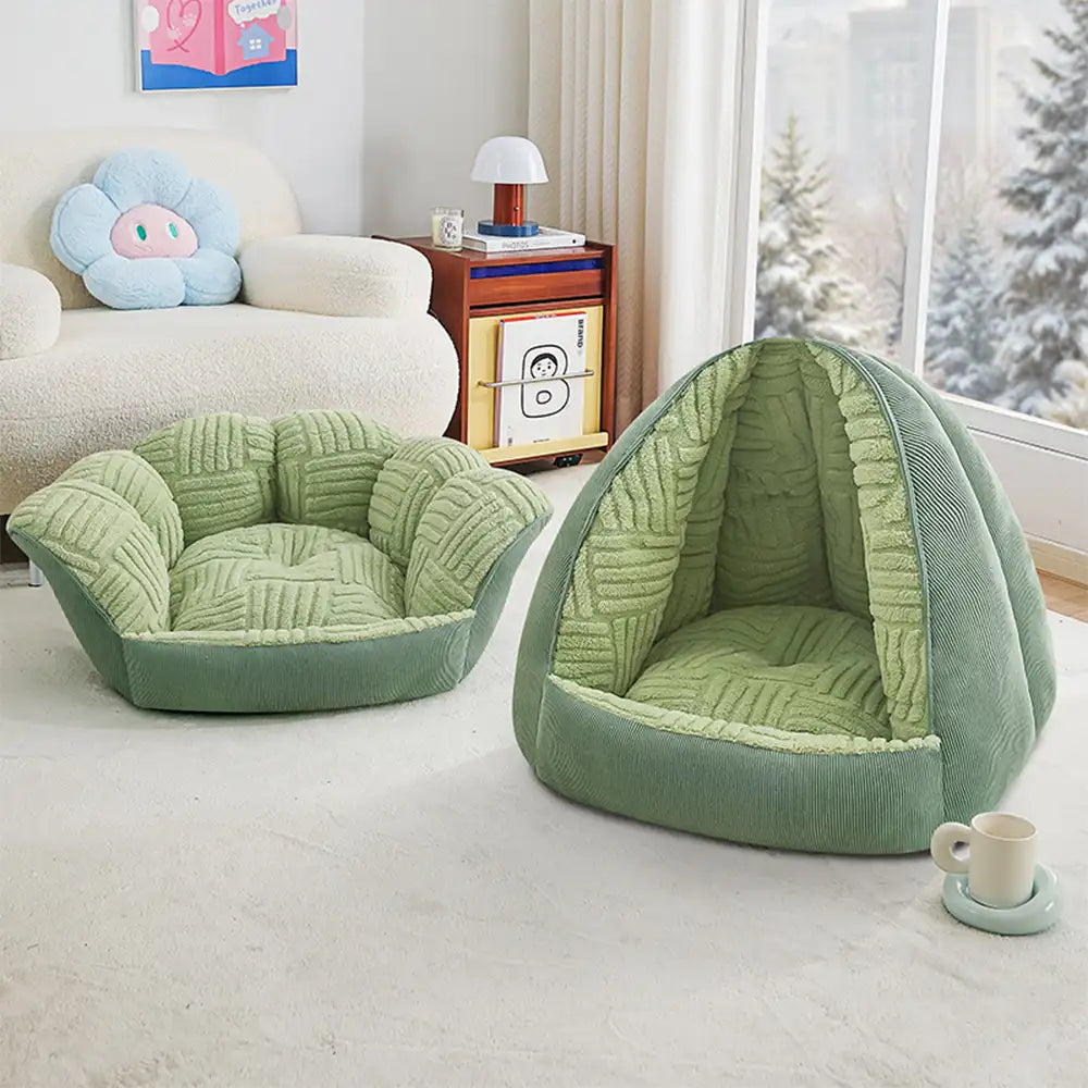 Multifunctional Semi-Enclosed Cave Dog Bed Warming Pet Bed
