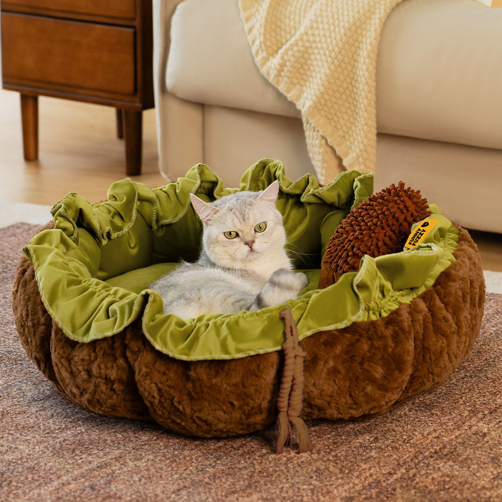 Nature-Inspired Adjustable Calming Dog Bed - Plush Nest