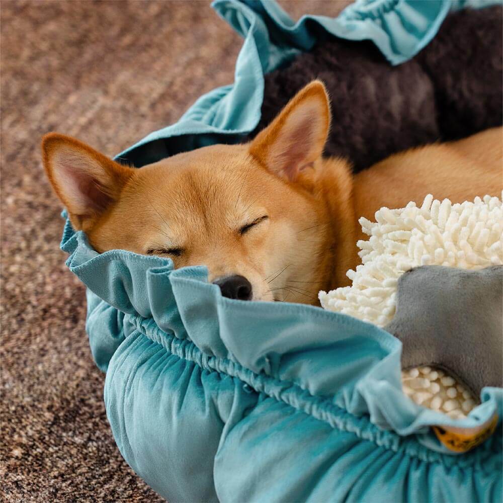 Nature-Inspired Adjustable Calming Dog Bed - Plush Nest