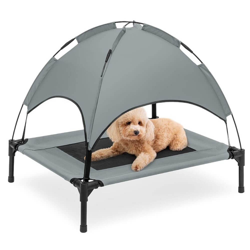 Outside Waterproof Portable Breathable Sunshade Elevated Dog Bed with Canopy