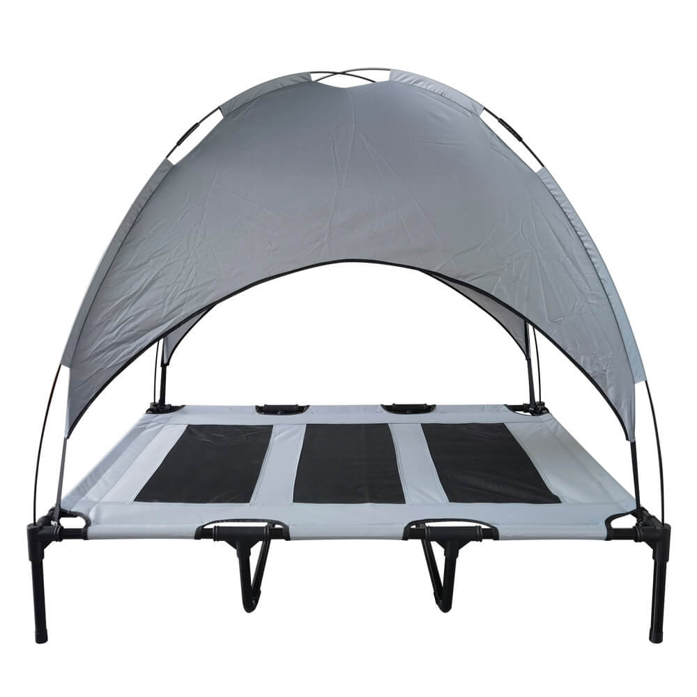 Outside Waterproof Portable Breathable Sunshade Elevated Dog Bed with Canopy