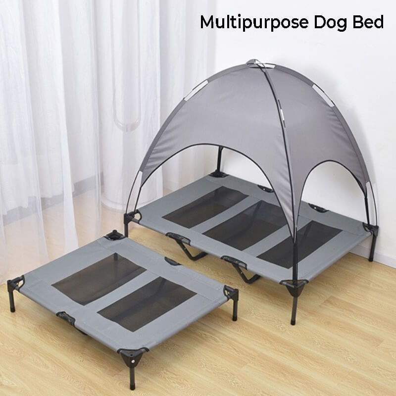 Outside Waterproof Portable Breathable Sunshade Elevated Dog Bed with Canopy