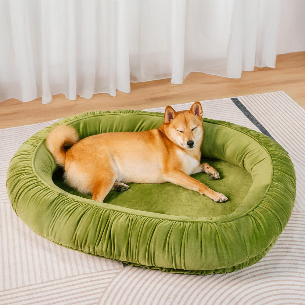 Soporte ortopédico ovalado acogedor cama desmontable y gato desmontable para dormir