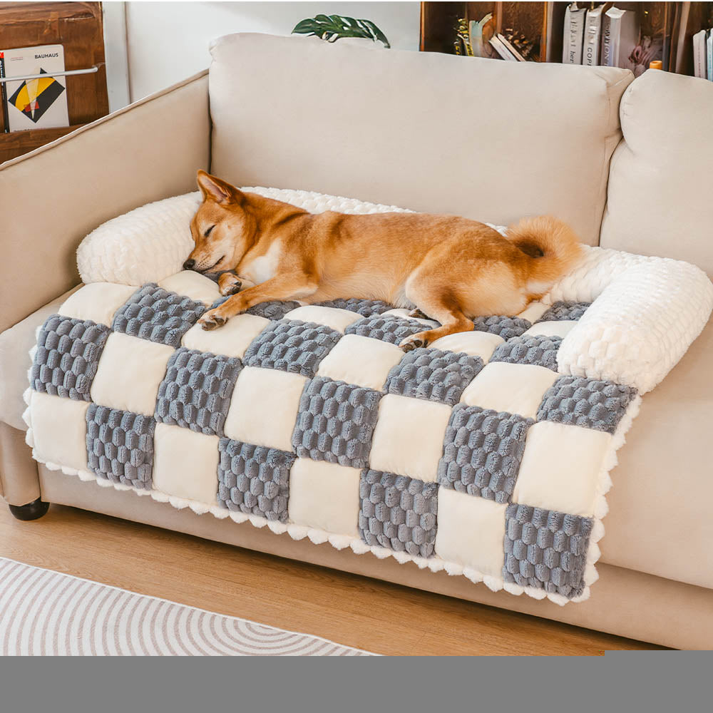 Tapis pour chien protecteur de canapé confortable à carreaux - SnugPad