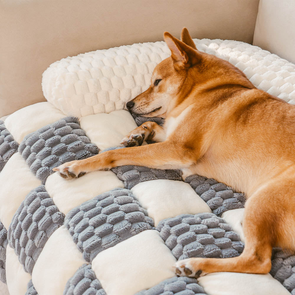 Tapis pour chien protecteur de canapé confortable à carreaux - SnugPad