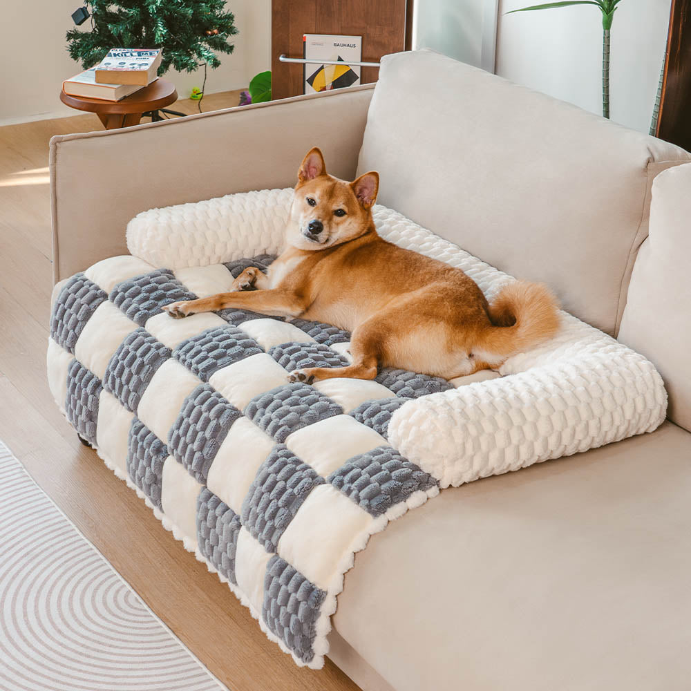 Tapis pour chien protecteur de canapé confortable à carreaux - SnugPad