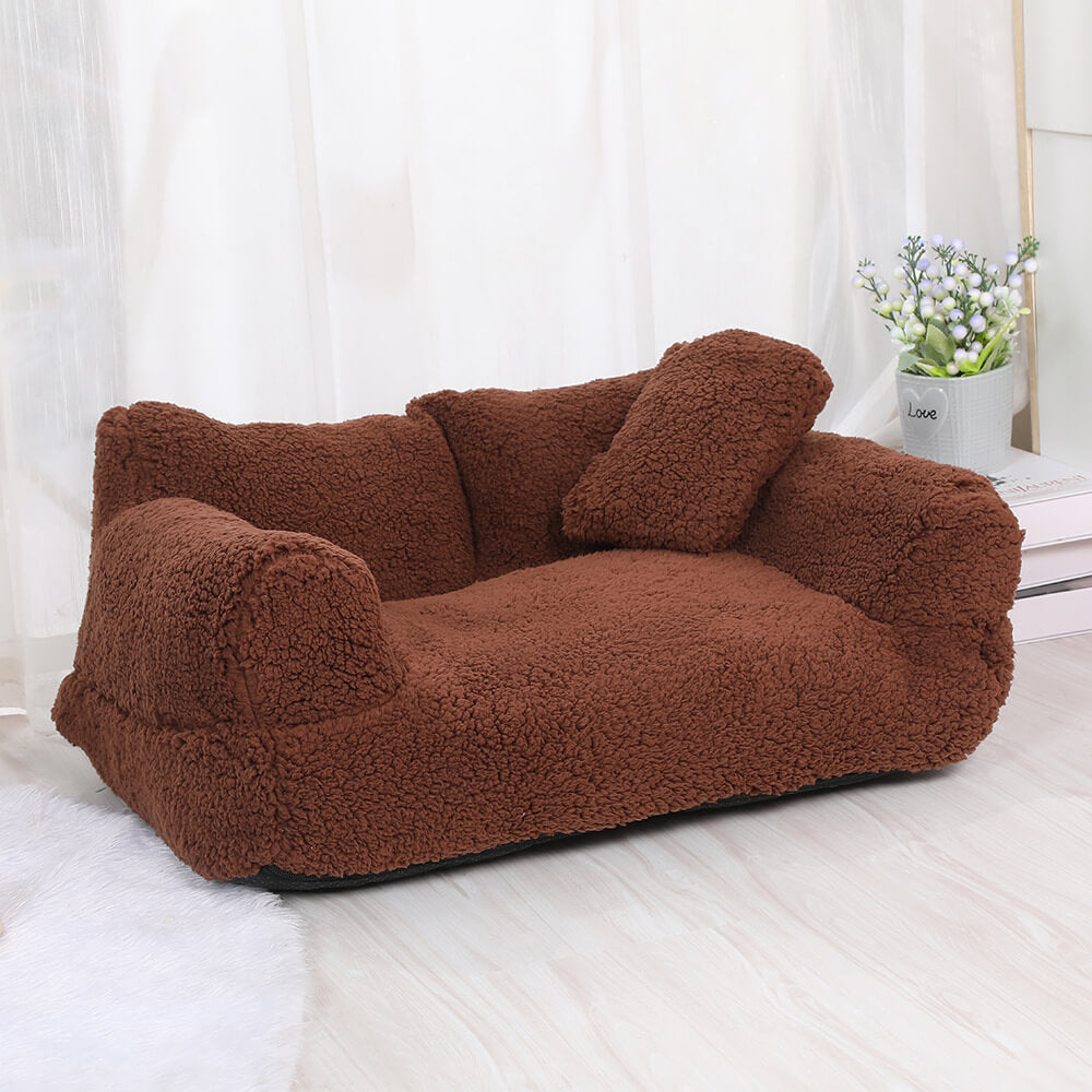 Large Soft Plush Washable Pet Bed Dog Sofa Bed