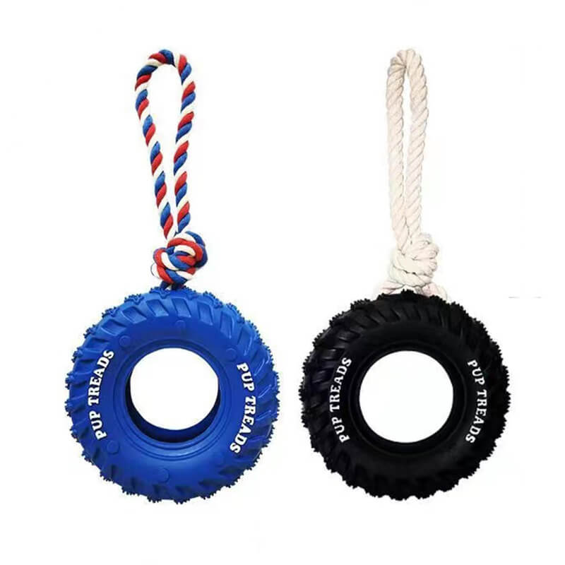 Rubber Tire Dog Interactive Toy Teething and Chewing Toy