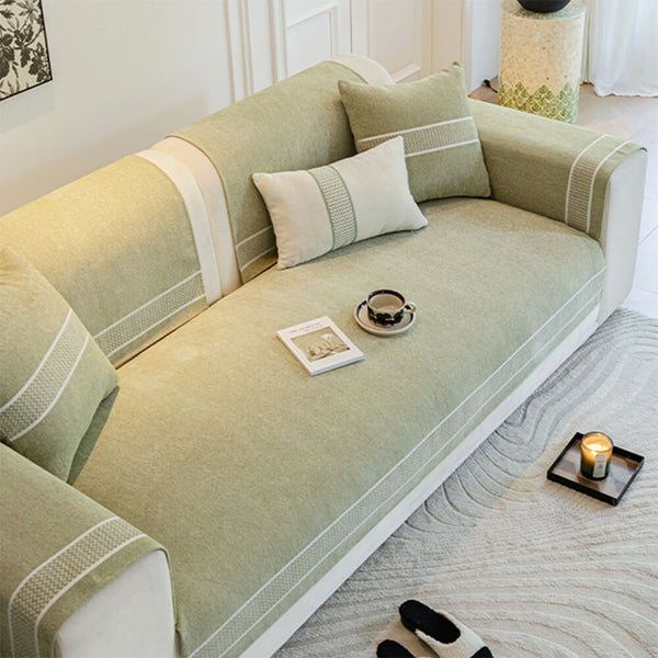 Coperchio di divano a graffio di Chenille Jacquard Wide Edge Design