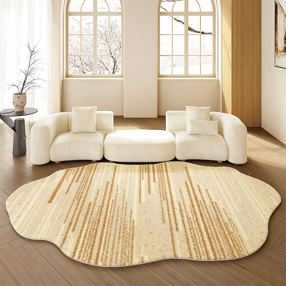 Irregular Shaped Plush Soft Faux Cashmere Home Rug