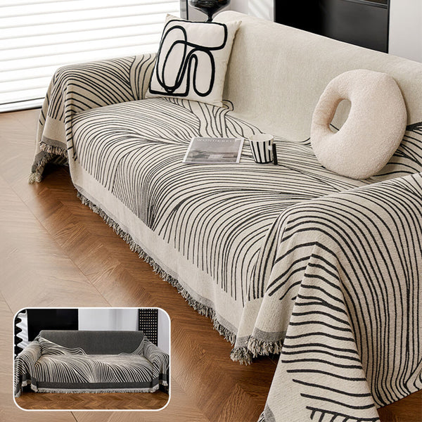 Cubierta minimalista de chenille reversible para el sofá resistente a los cajones de gato