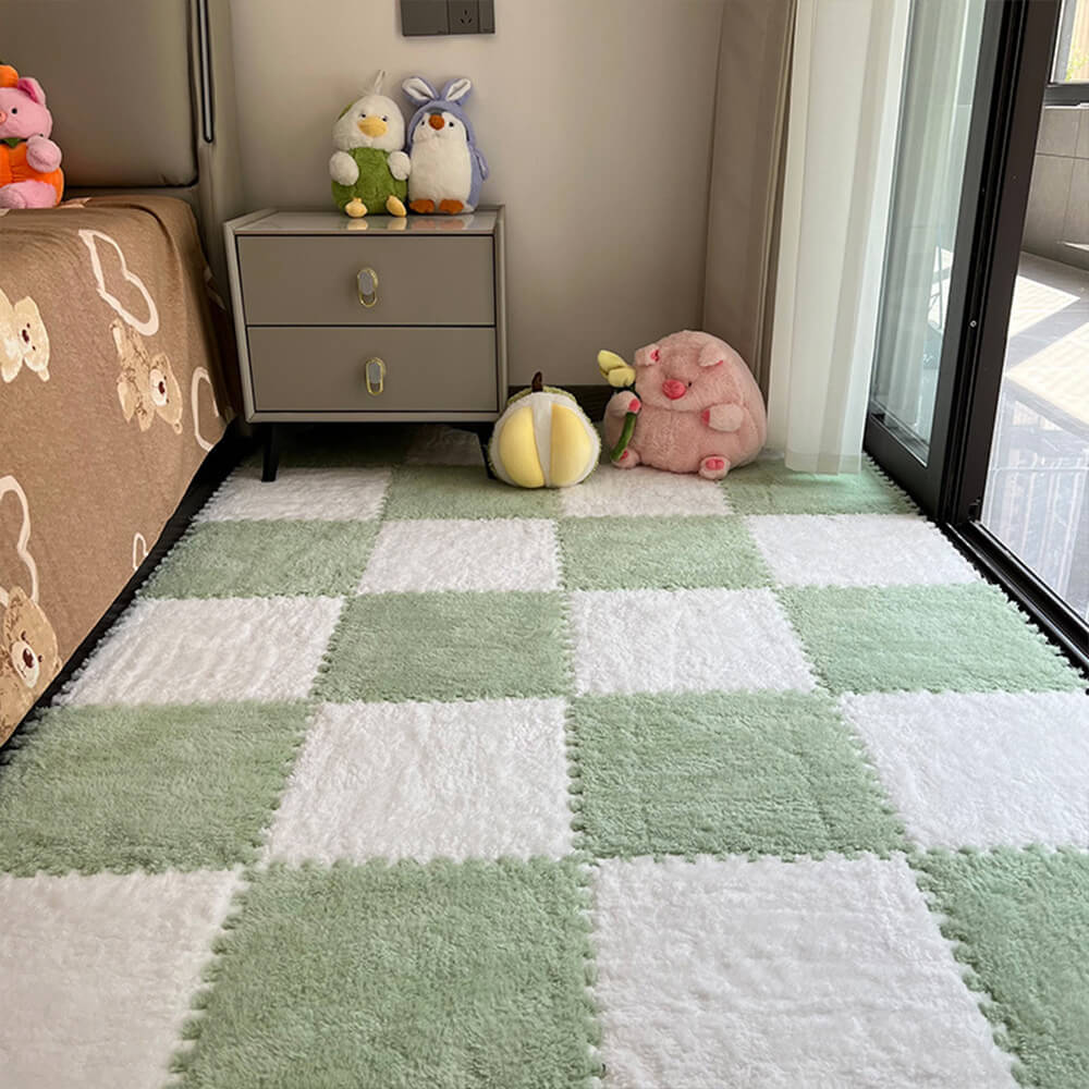 Checkerboard Soft Protective Floor Puzzle Play Mats Kids' Rug