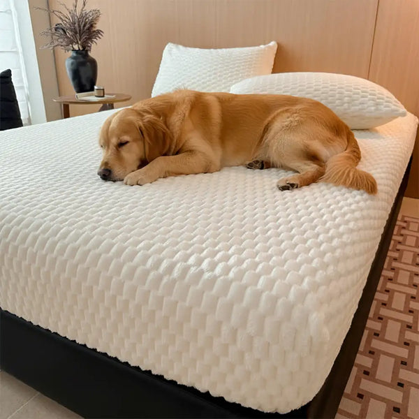 Housse de matelas drap-housse en velours de lait chaud gaufré de style baroque